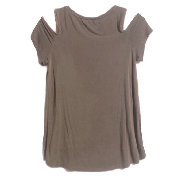 Feminine Soft & Sexy M Minimalist Cold Shoulder Relaxed Grey Jersey Effortless - Picture 11 of 11